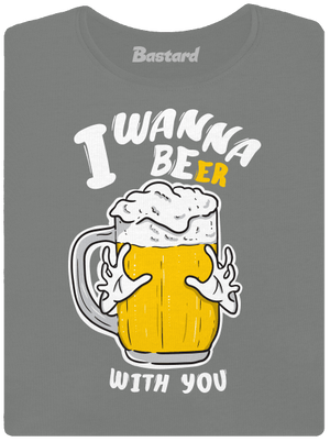 I wanna beer női póló Dark Gray Melange