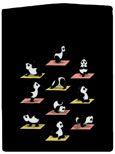 Panda jóga cipzáras női pulóver Black