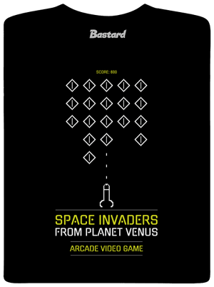 Space Invaders férfi hosszú ujjú póló Black