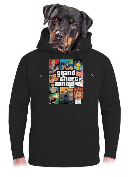 Grand Theft Arnold unisex prémium pulóver Dark Black