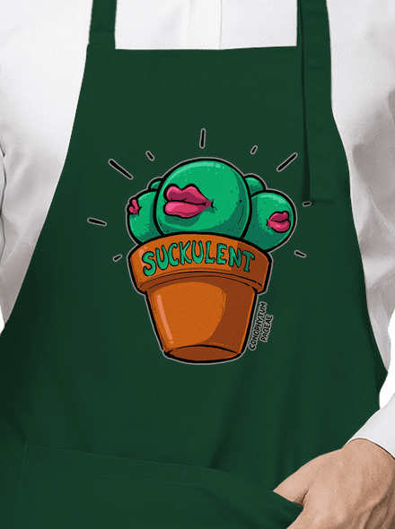 Suckulent kötény Bottle Green