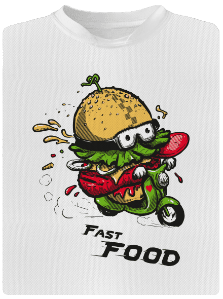 Fast Food férfi sportpóló White