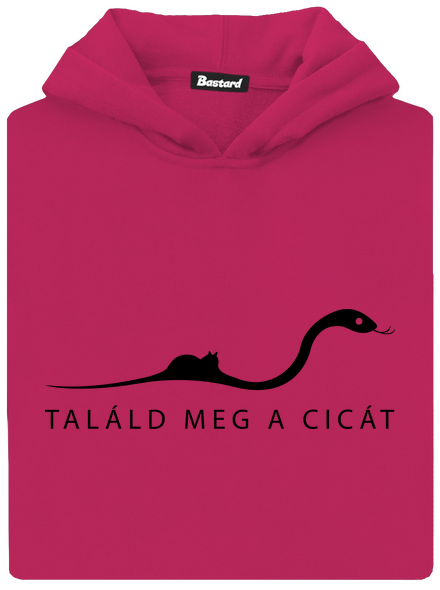 Találd meg a cicát gyerek kenguruzsebes pulóver Hot Pink
