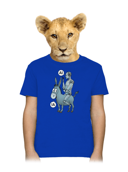 Szamár és AI gyerek póló Royal Blue