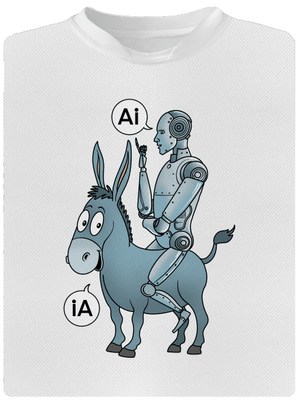 Szamár és AI férfi sportpóló White