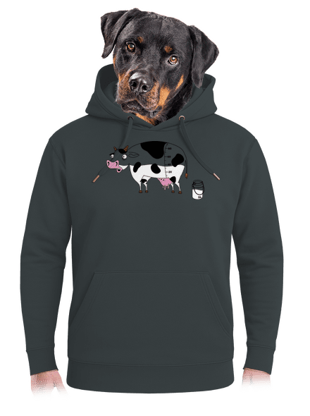 Tehén unisex prémium pulóver Charcoal