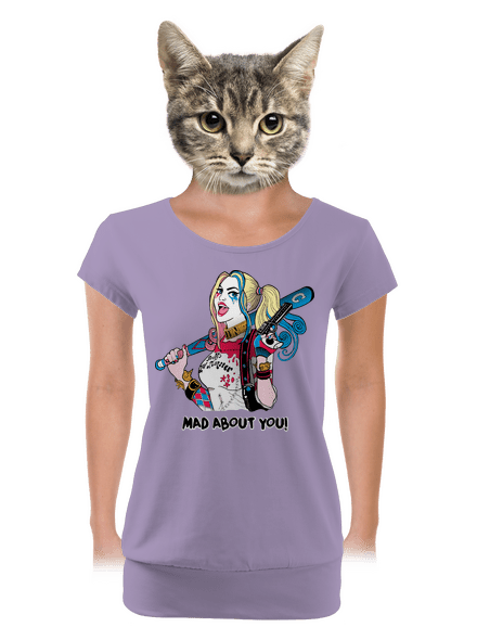Joker és Harley női póló elasztikus alsó szegéllyel Lavender