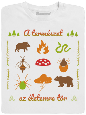 A természet az életemre tör férfi hosszú ujjú póló White