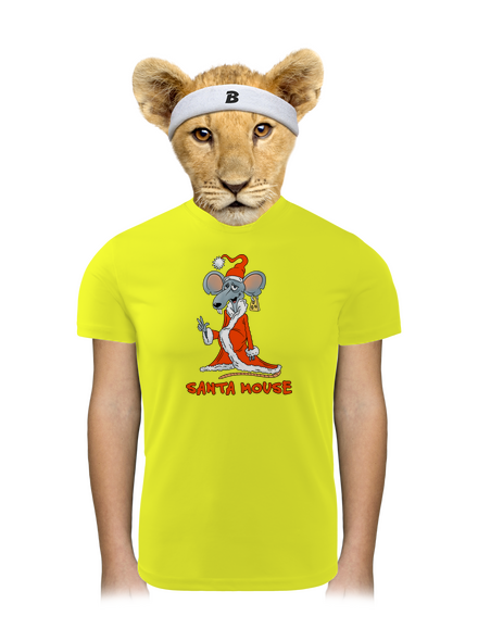 Santa mouse gyerek sport póló Neon Yellow