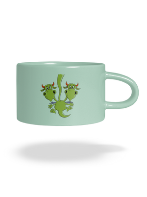 Háromfejű sárkány macaron bögre Mint Macaron