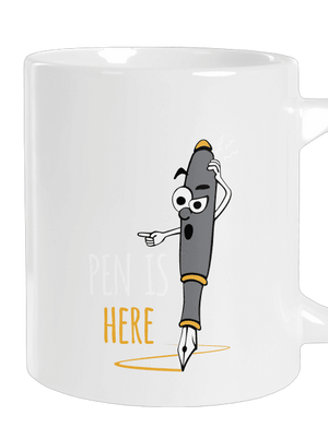 Pen is here nagy bögre White