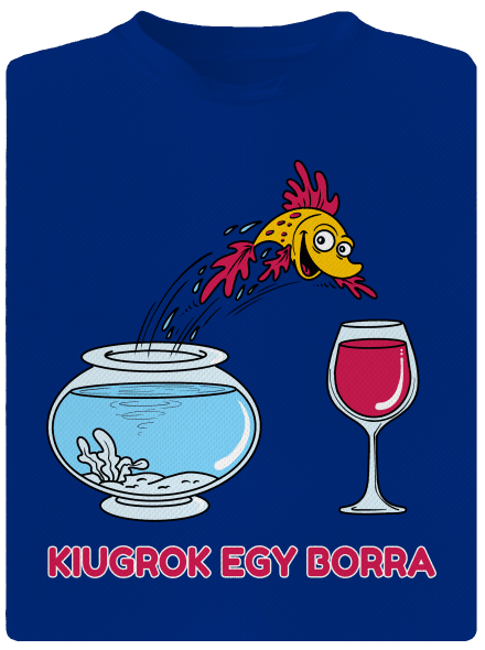 Kiugrok egy borra férfi sportpóló Royal Blue Mal