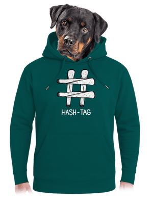 Hash tag unisex prémium pulóver Emerald Green