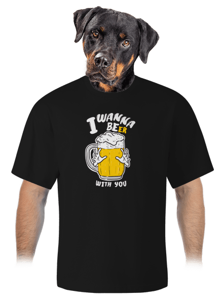 I wanna beer unisex túlméretezett póló Black