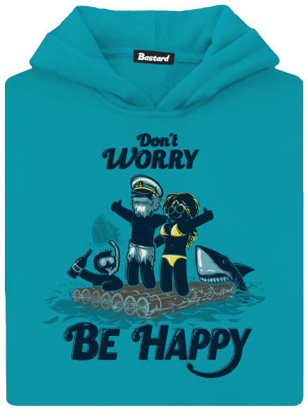 Don't worry gyerek kenguruzsebes pulóver Hawaiian Blue