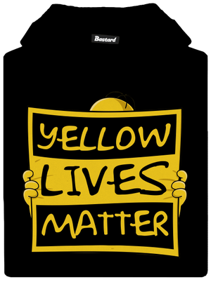 Yellow lives matter gyerek kenguruzsebes pulóver Black