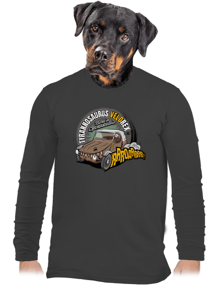Tyrannosaurus Velorex férfi hosszú ujjú póló Dark Grey