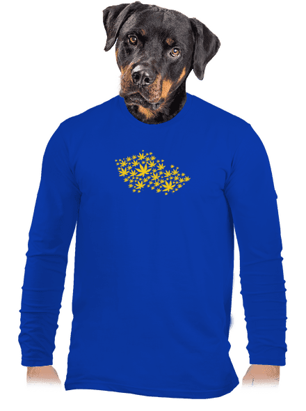 Ganja country férfi hosszú ujjú póló Royal Blue