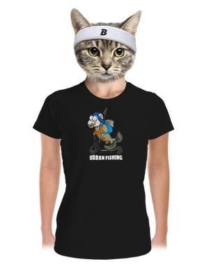 Urban fishing női sportpóló Black