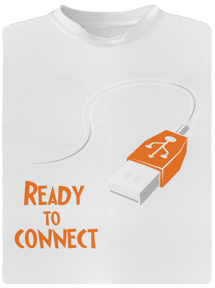 USB csatlakozás férfi sportpóló White