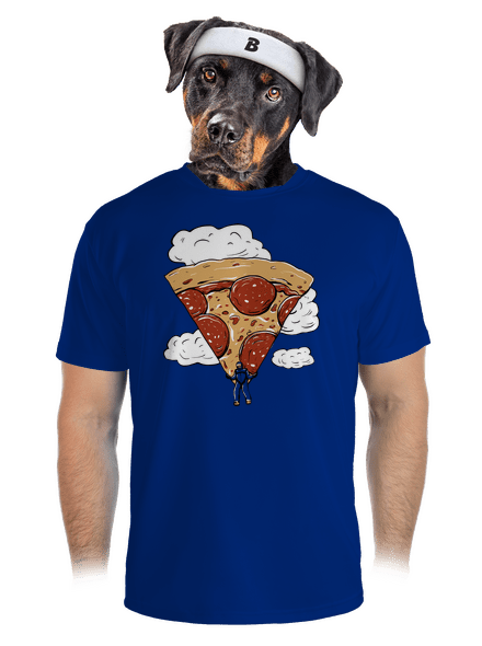 Pizza ejtőernyős férfi sportpóló Royal Blue Mal
