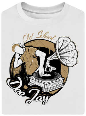 Old School DJ unisex túlméretezett póló White