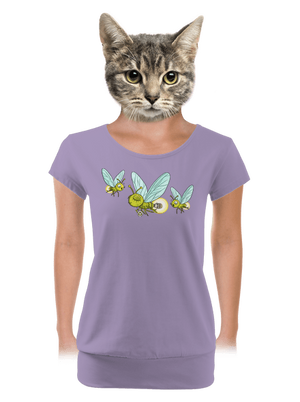 Szentjánosbogár női póló elasztikus alsó szegéllyel Lavender