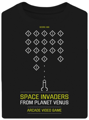 Space Invaders unisex túlméretezett póló Black