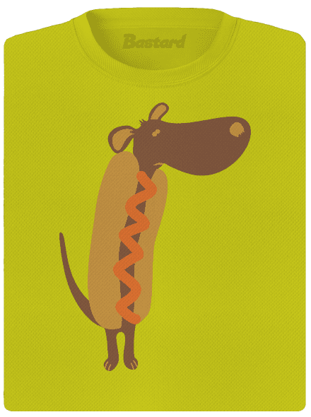 Hot dog női sportpóló Neon Yellow