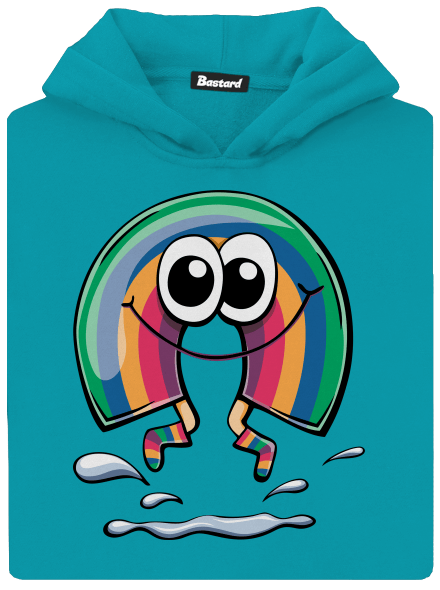 Szivárvány lesz gyerek kenguruzsebes pulóver Hawaiian Blue