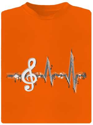 A zene az életem férfi sportpóló Neon Orange