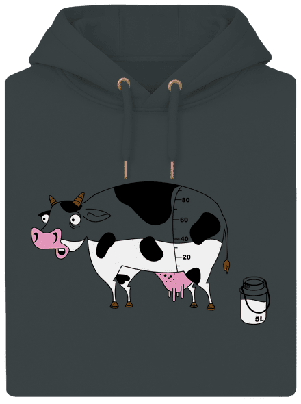 Tehén unisex prémium pulóver Charcoal