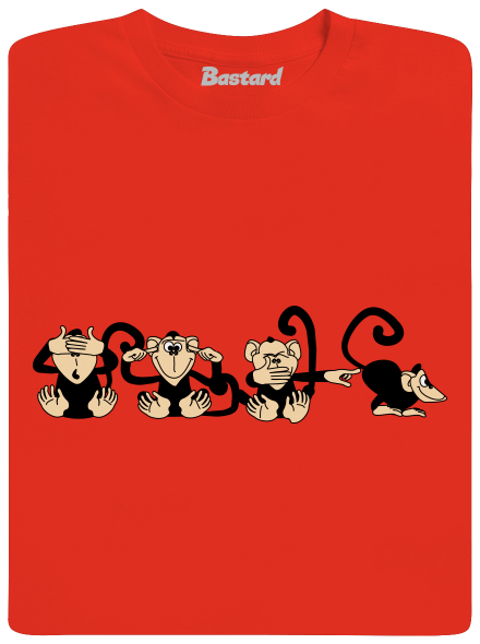 Majmok férfi póló Fiery Red