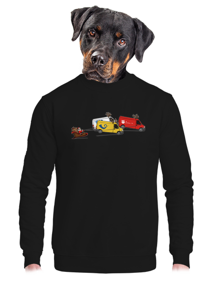 Mikulás rénszarvassal unisex crewneck Black