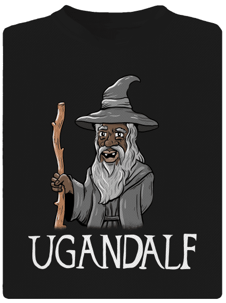 Ugandalf férfi sportpóló Black
