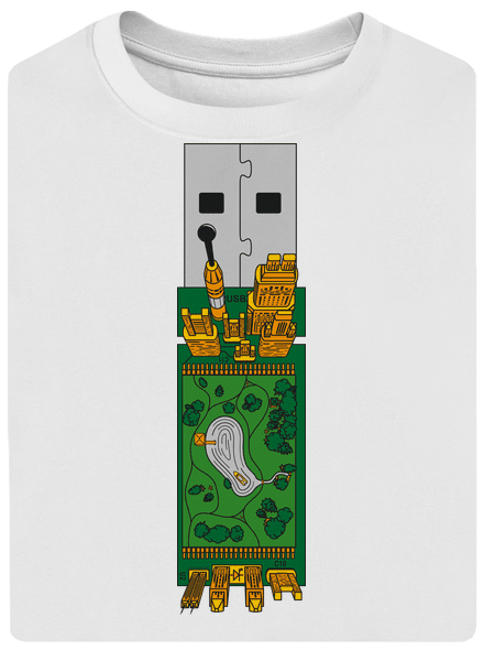 USB city unisex túlméretezett póló White
