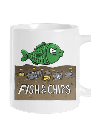 Fish and IT chips hagyományos bögre White