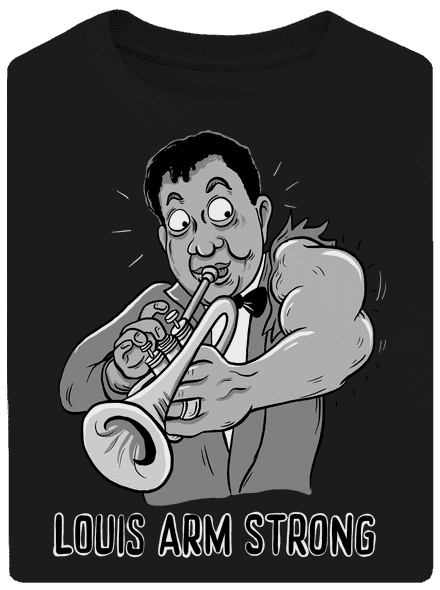 Louis Armstrong unisex túlméretezett póló Black