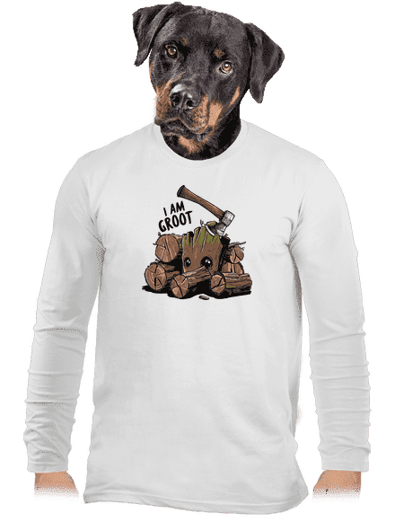I Am Groot férfi hosszú ujjú póló White