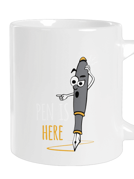 Pen is here nagy bögre White