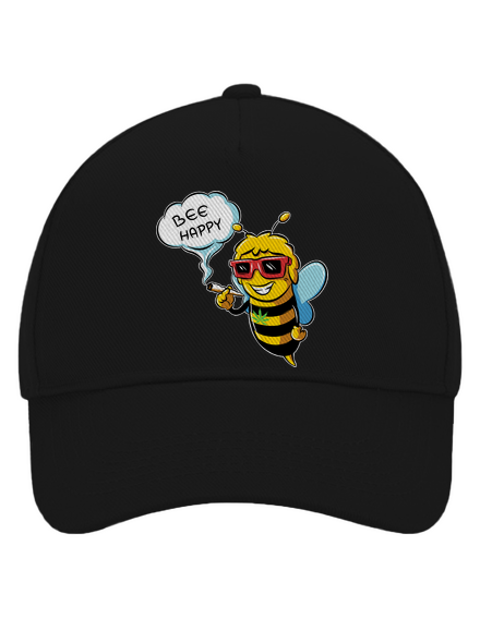 Bee happy baseballsapka Black