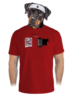 Légy pozitív férfi sportpóló Red Mal