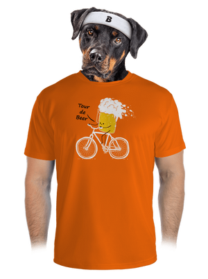 Tour de beer férfi sportpóló Neon Orange