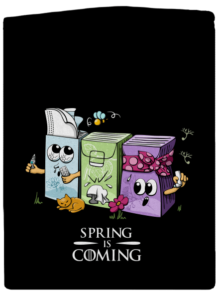 Spring is coming cipzáras férfi pulóver Black