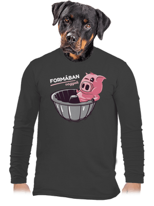 Formában férfi hosszú ujjú póló Dark Grey