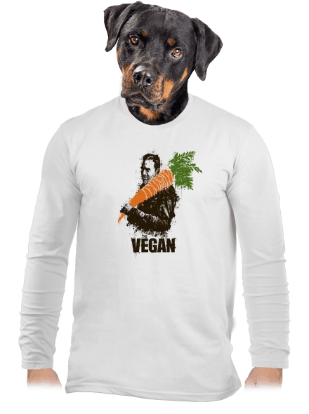 Vegán férfi hosszú ujjú póló White