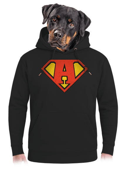 Szuperhős vagyok unisex prémium pulóver Dark Black