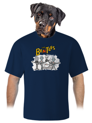 AI Beatles unisex túlméretezett póló Midnight Blue