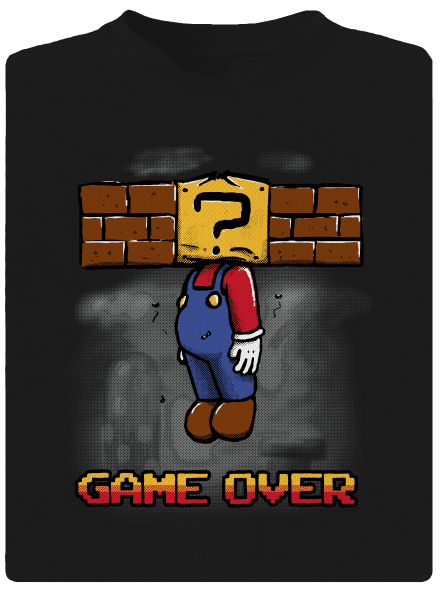 Game over gyerek sport póló Black
