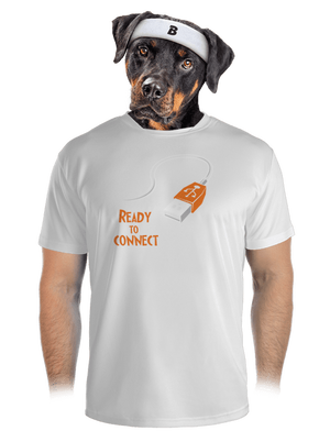 USB csatlakozás férfi sportpóló White